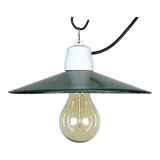 Industrial green enamel pendant light, 1970s