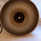 Industrial pendant light, aluminum globe, workshop style