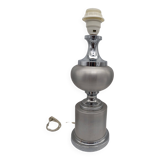 Lamp base in brushed and chromed aluminum