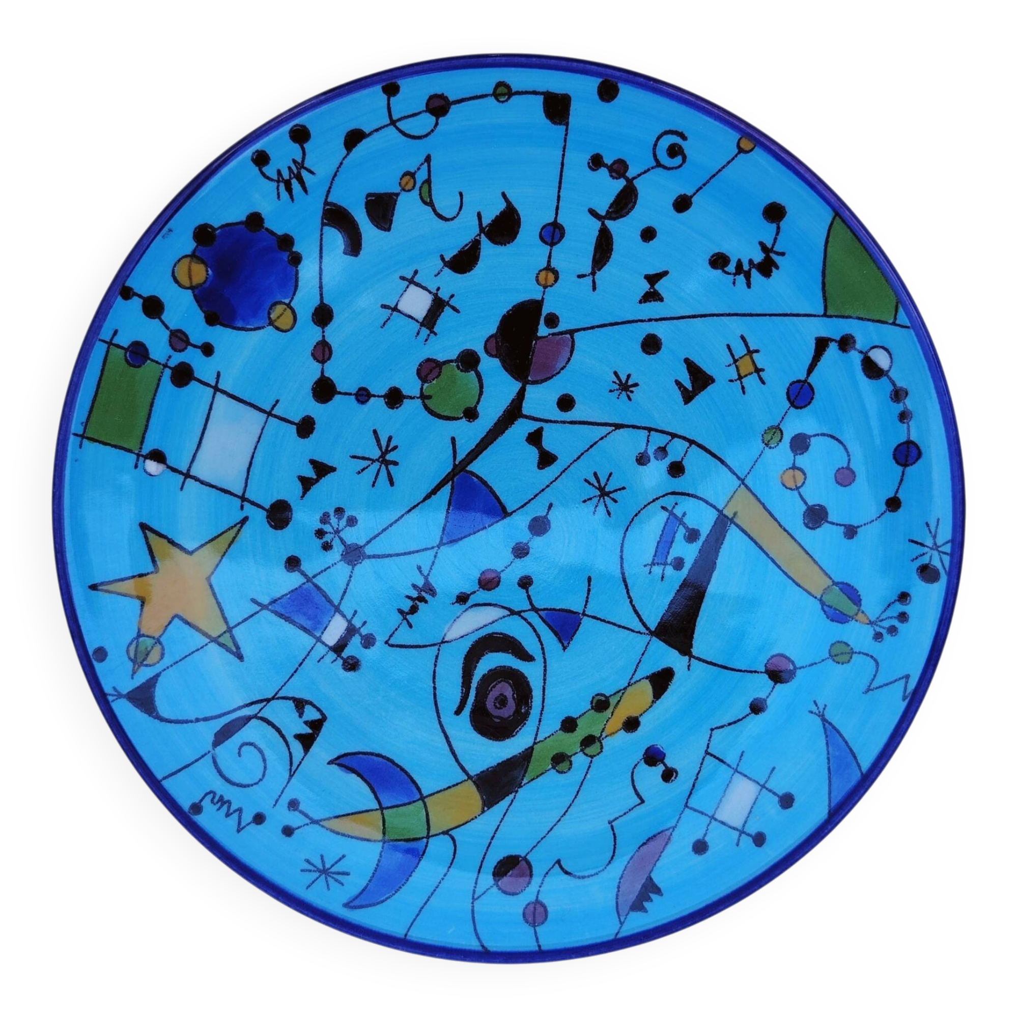 Decorative plate, abstract design, by Joan Miró.
