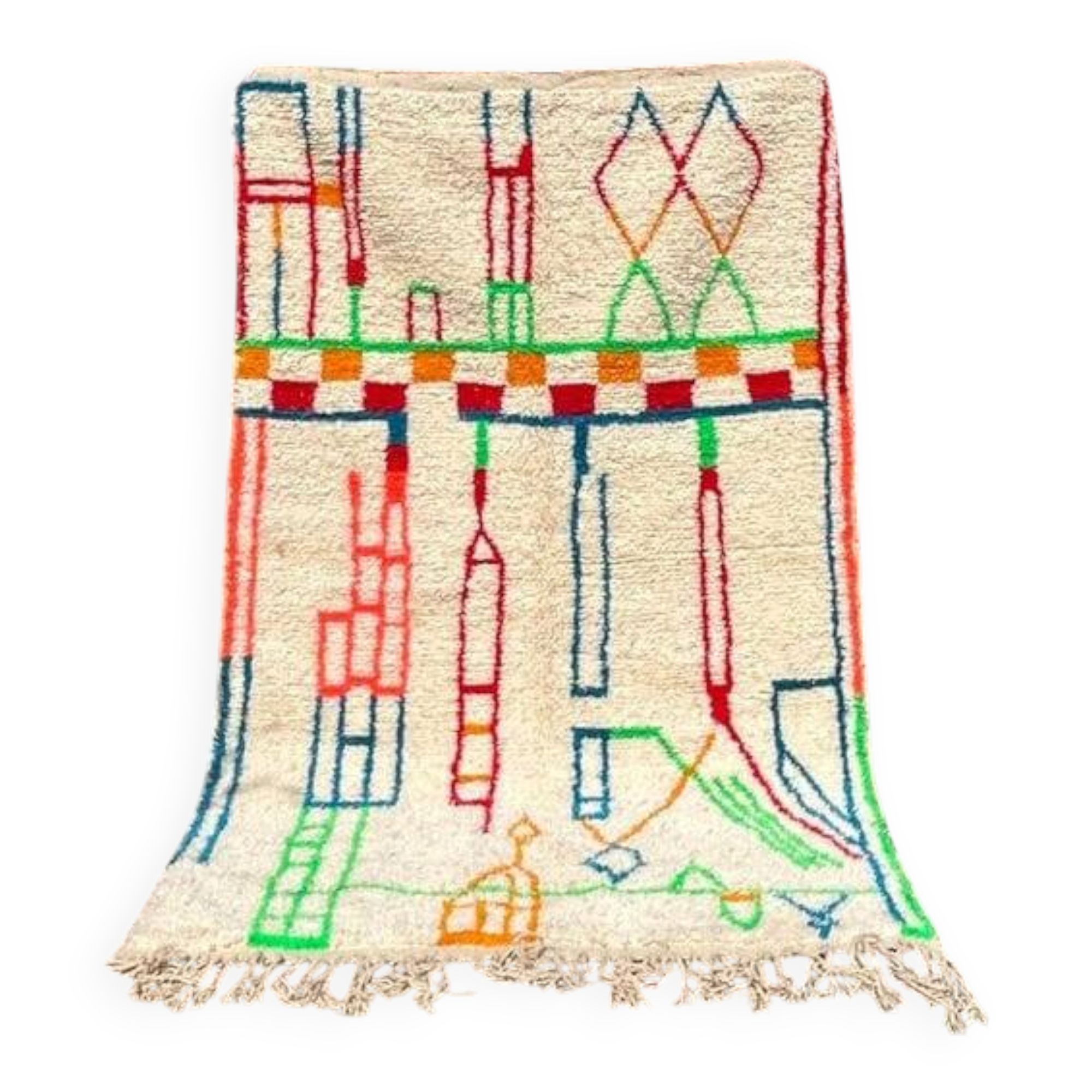 Handmade Berber rug / Azilal rug made in traditional Morocco 1.5/2.5 m