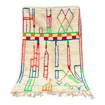 Tapis berbère fait main / tapis azilal fait Maroc traditionnel 1,5/2,5 m