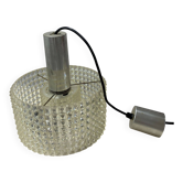 Acrylic pendant light with diamond pattern, chrome, 1970s