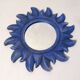 Miroir soleil bleu en bois sculpté vintage
