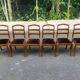 6 Louis Philippe dining chairs in solid wood and brown velvet.