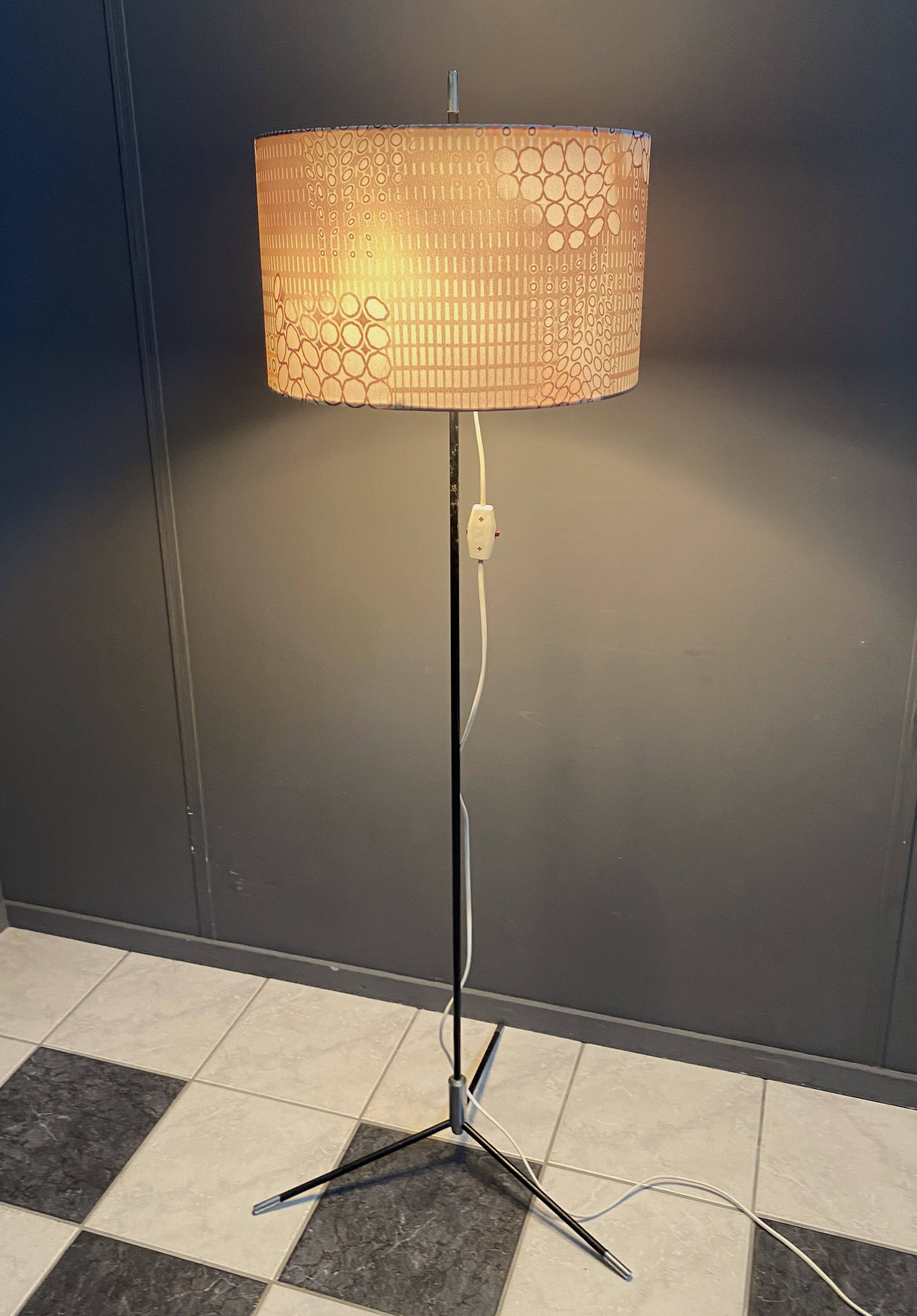 VEB Floor lamp 1960s black tripod base