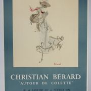 Poster christian bérard for the exhibition "autour de colette", lithograph mourlot, 64 x 47 cm.