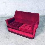 Hollywood Regency Style Fuchsia Velvet 2-Seat Sofa with Fringe, 1960s