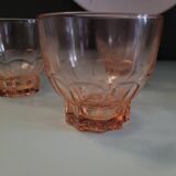 4 verres ambrés à base étoilée – France, années 40-50