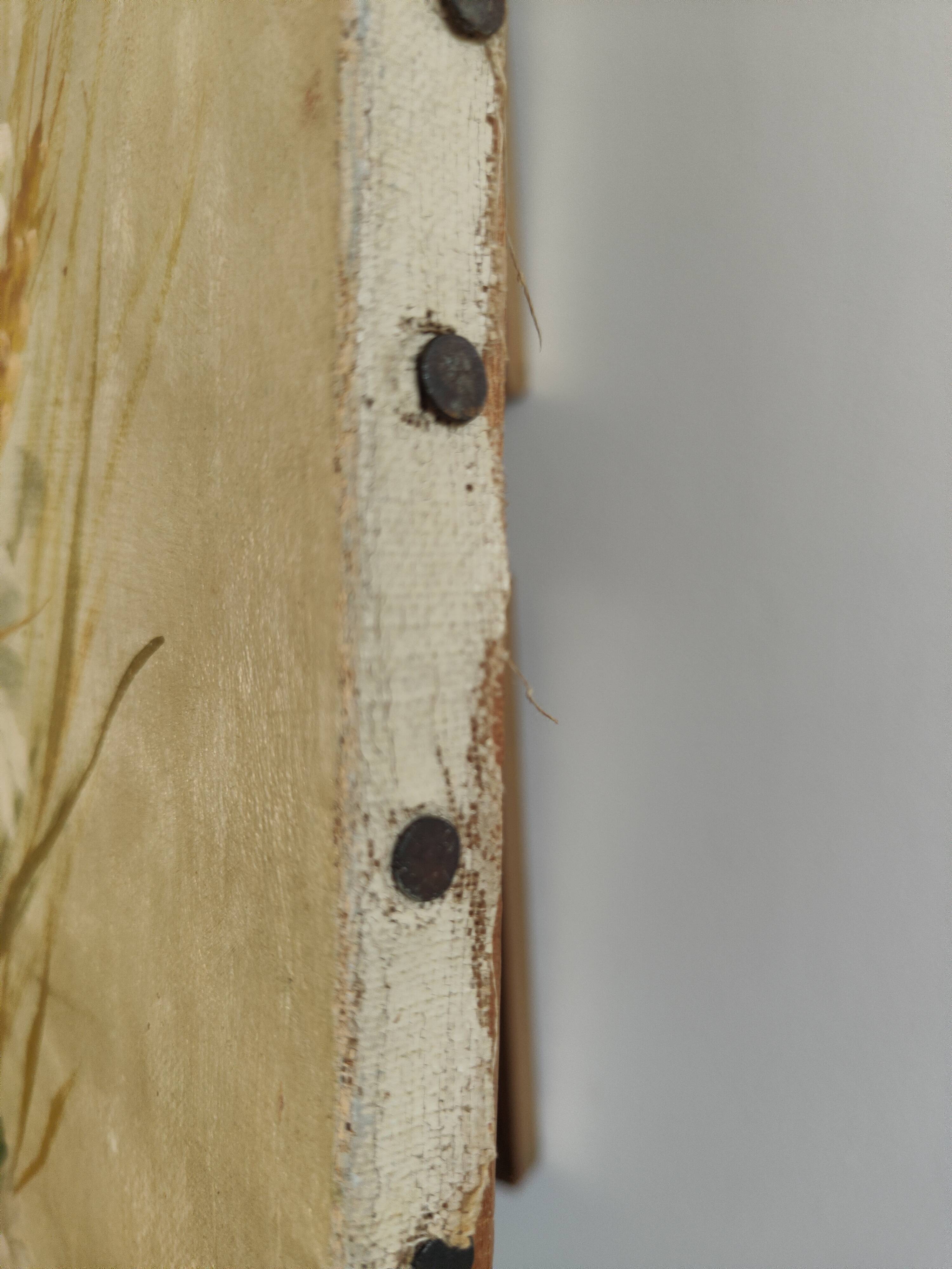 Oil painting on canvas "Country spray with poppies" 1910 signed