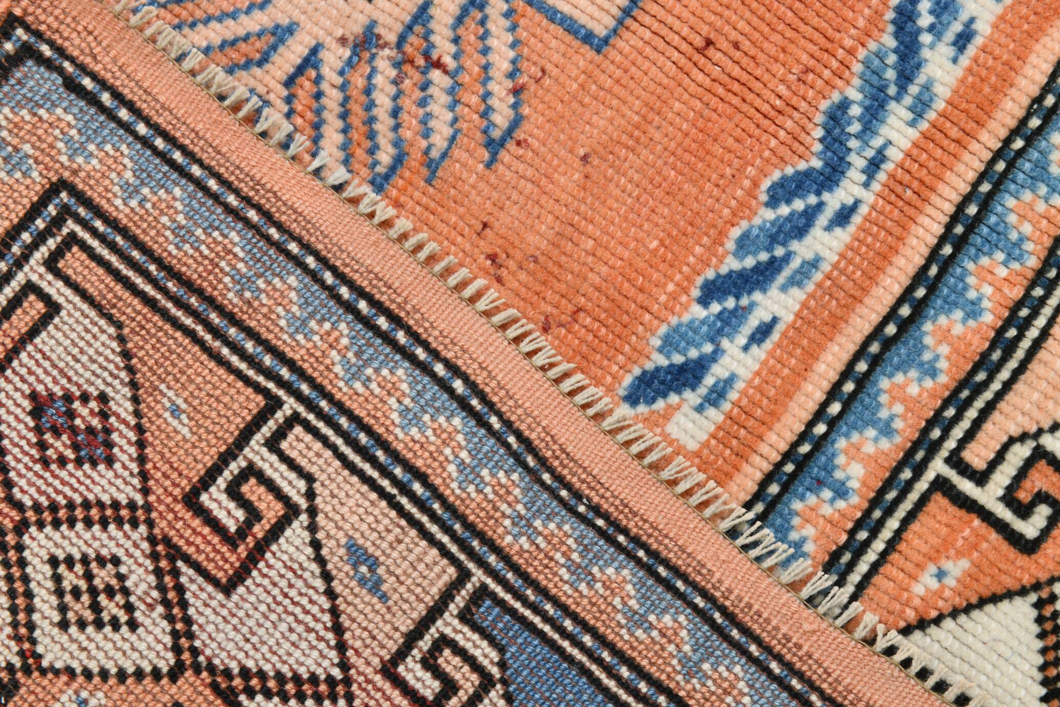 5x7 Orange & Blue Classic Vintage Rug, 154x203Cm