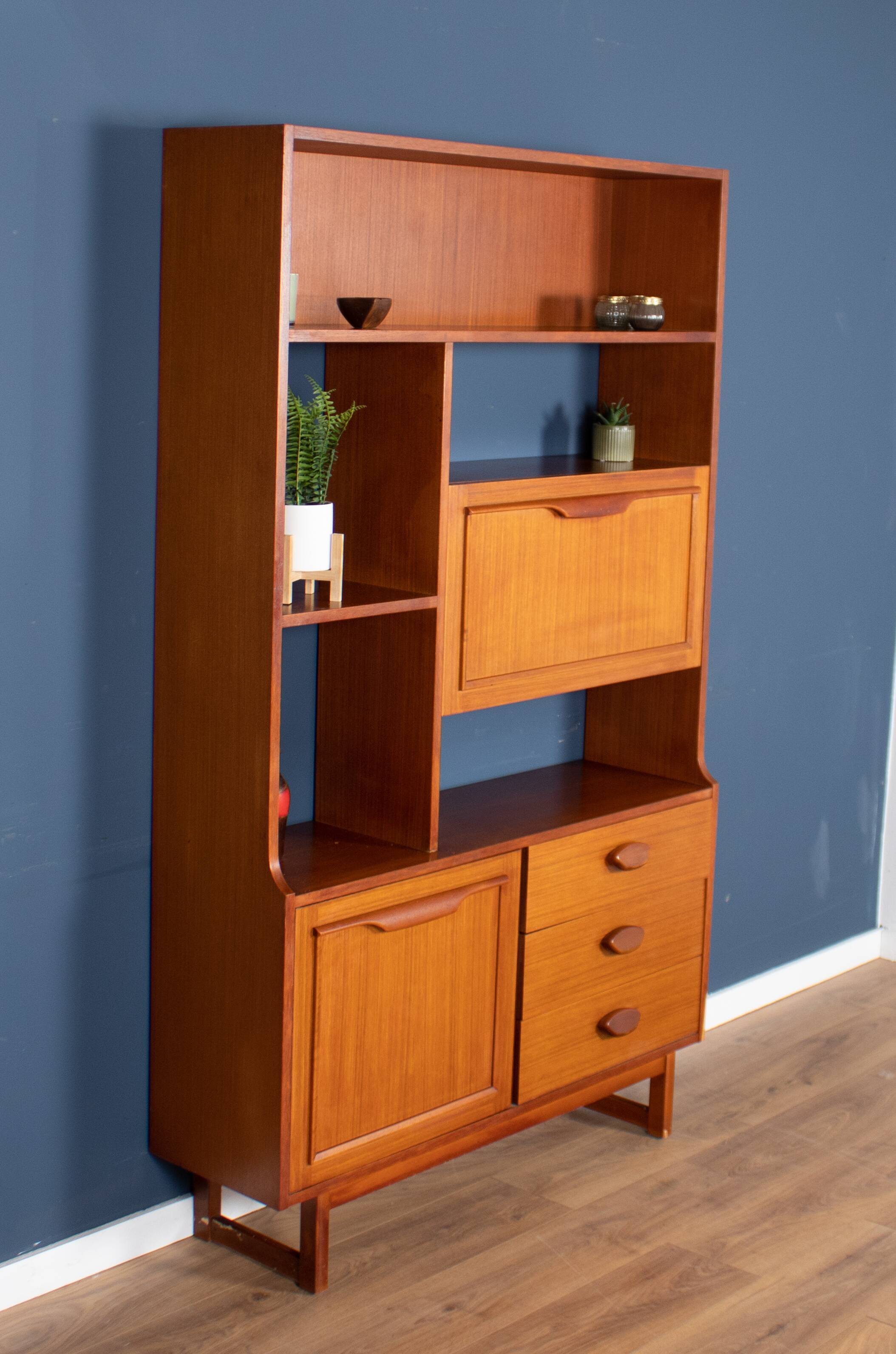 Retro Teak 1960s Stonehill Mid Century Wall Unit Room Divider Shelving