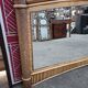Miroir mural vintage en bambou et cannage, glace biseautée