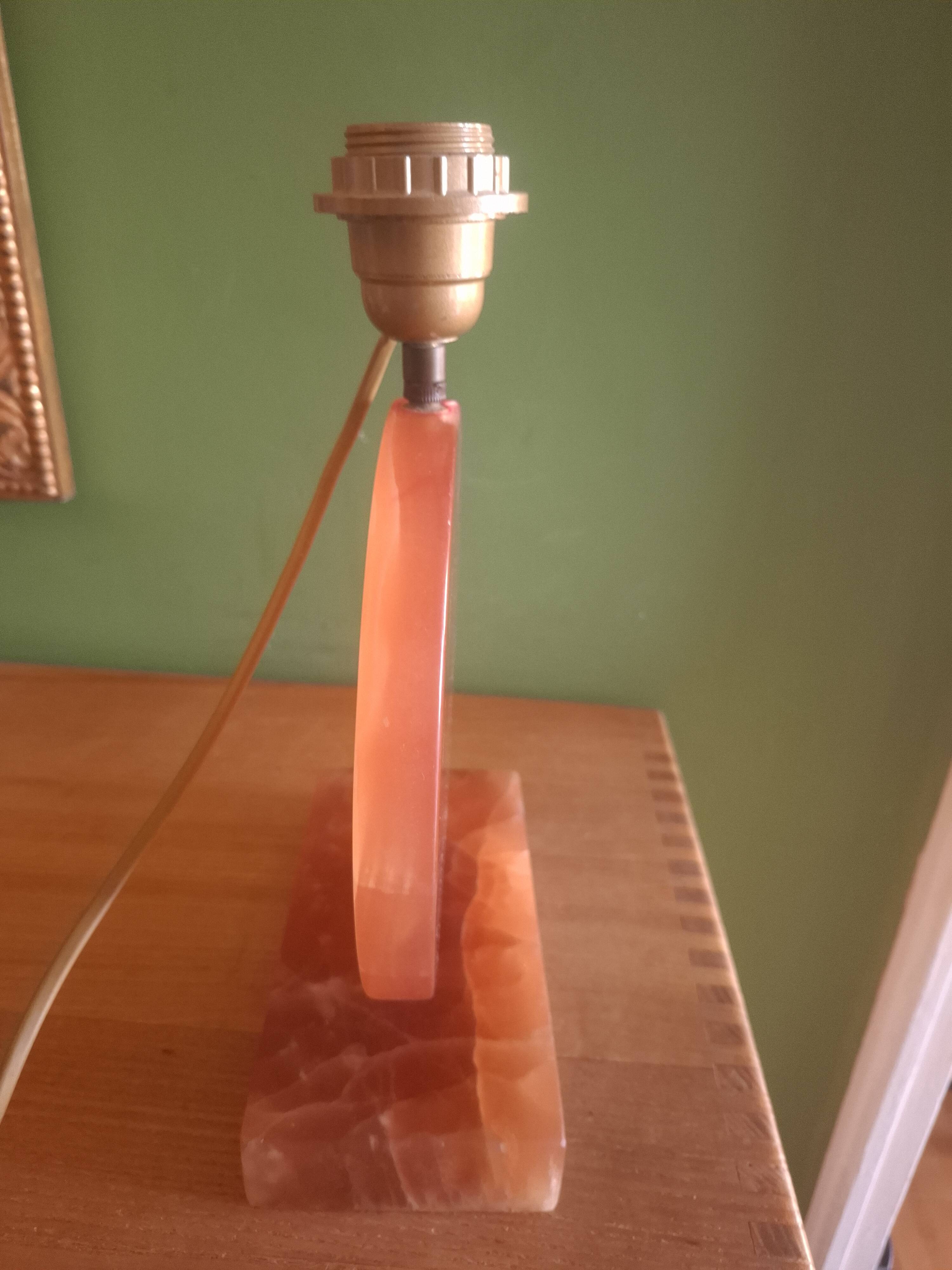 Pied de lampe en onyx, années 80