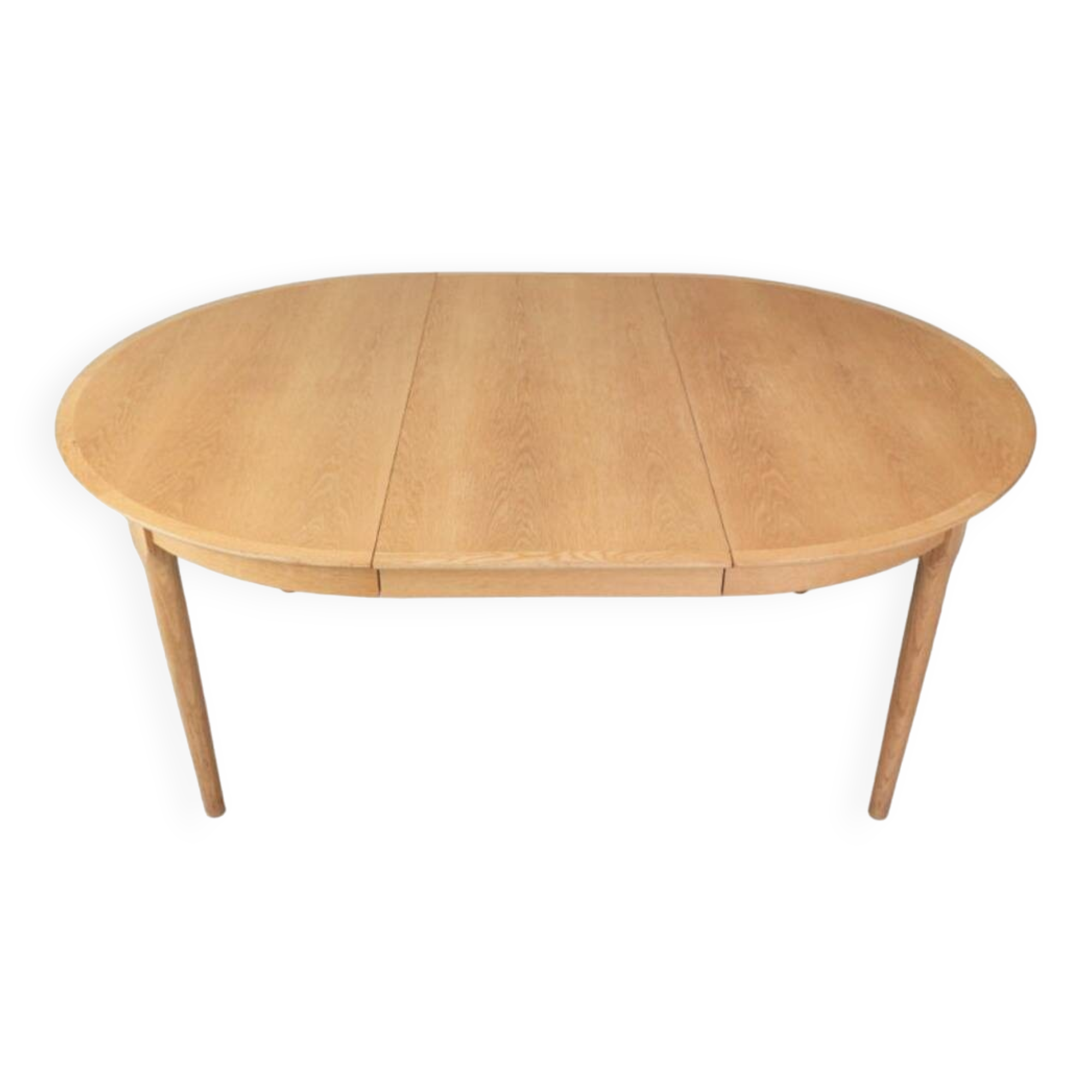 Danish Oak Round Extendable Dining Table By Rosengaarden 1960 Denmark