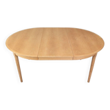 Danish Oak Round Extendable Dining Table By Rosengaarden 1960 Denmark