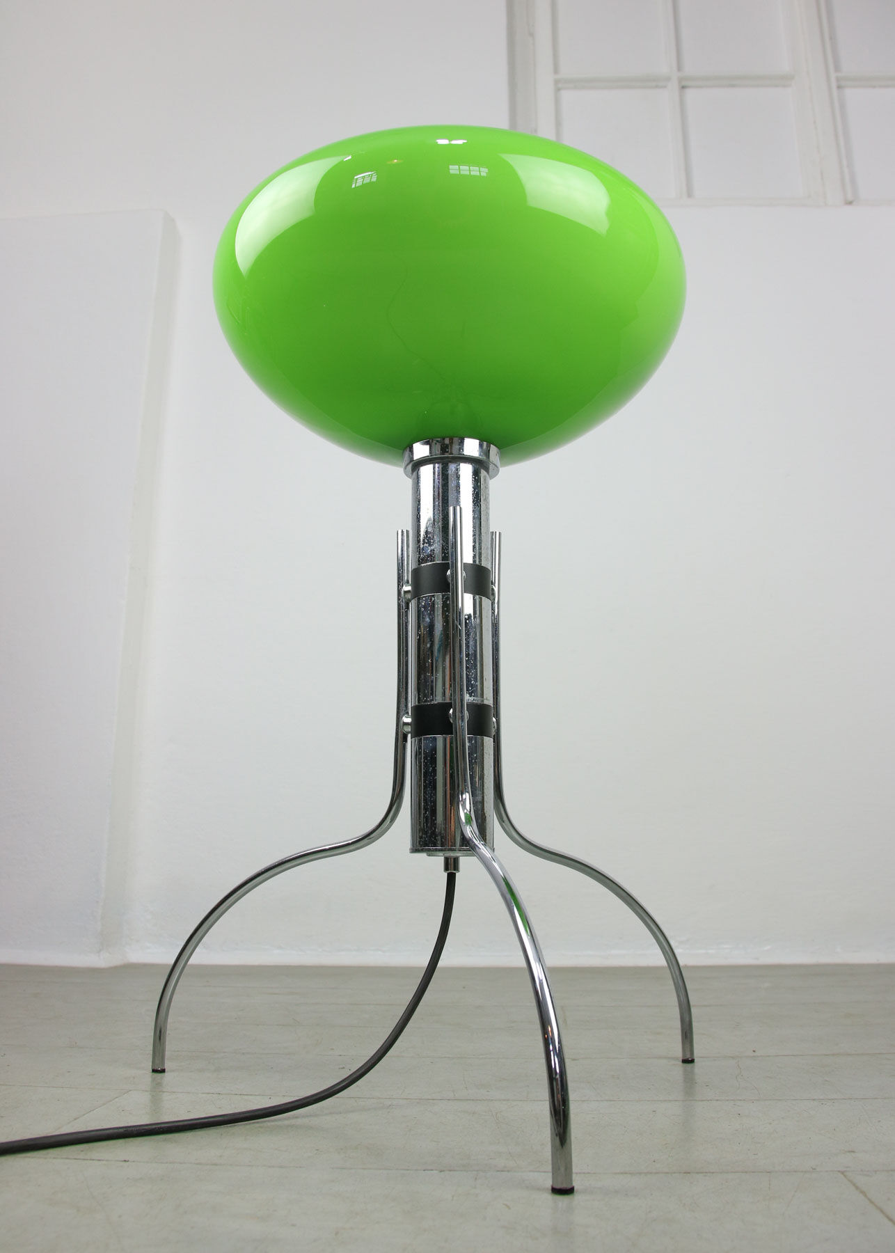Mid-century Italian Green Glass Floor Lamp