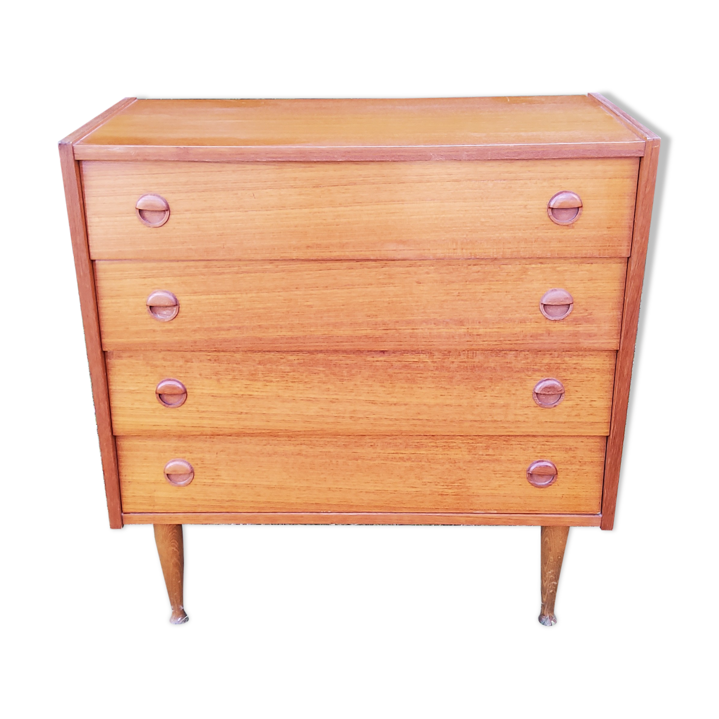 Scandinavian style teak chest of drawers from the 70s 4 drawers
