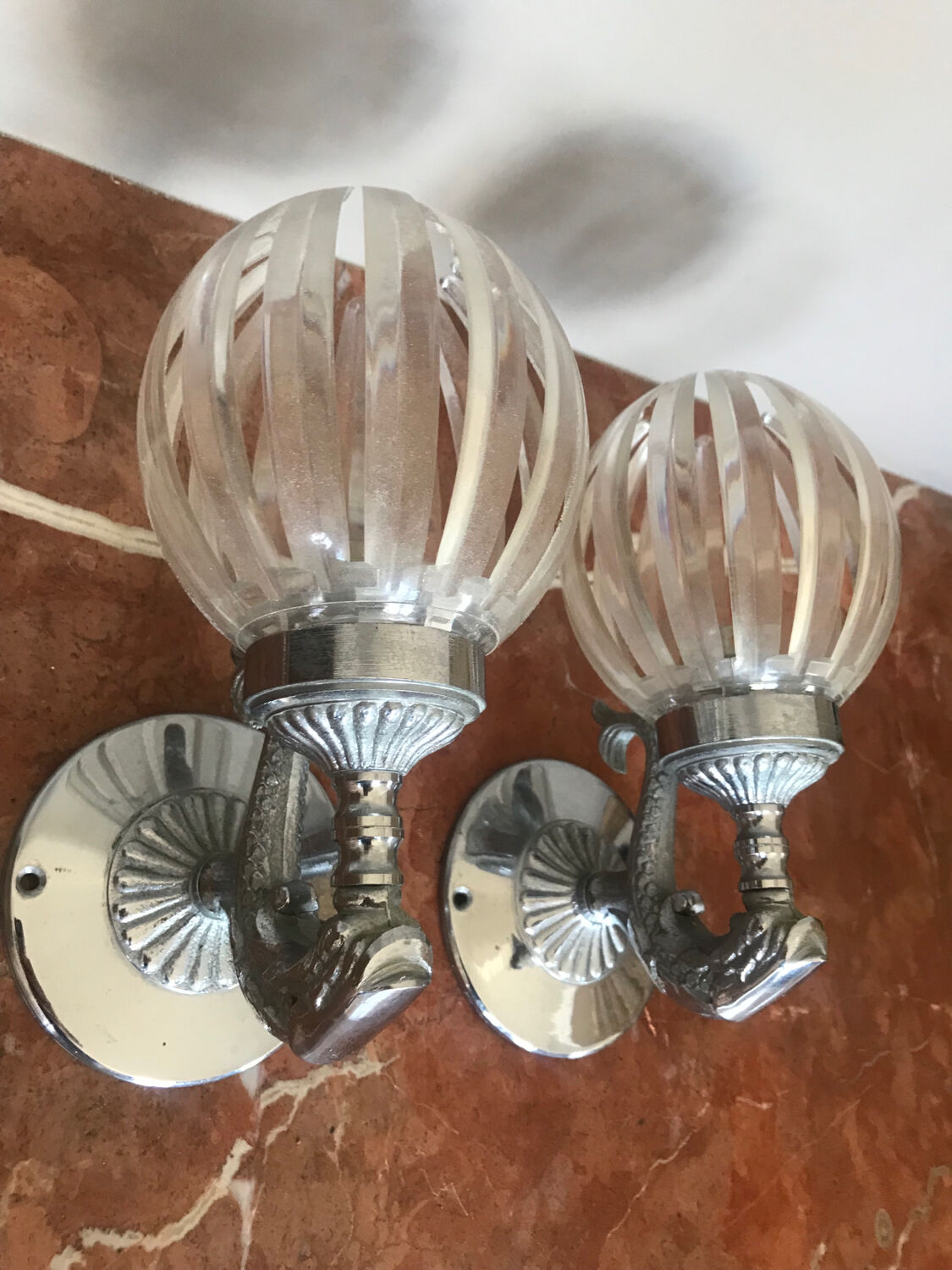 Pair of fish wall sconces