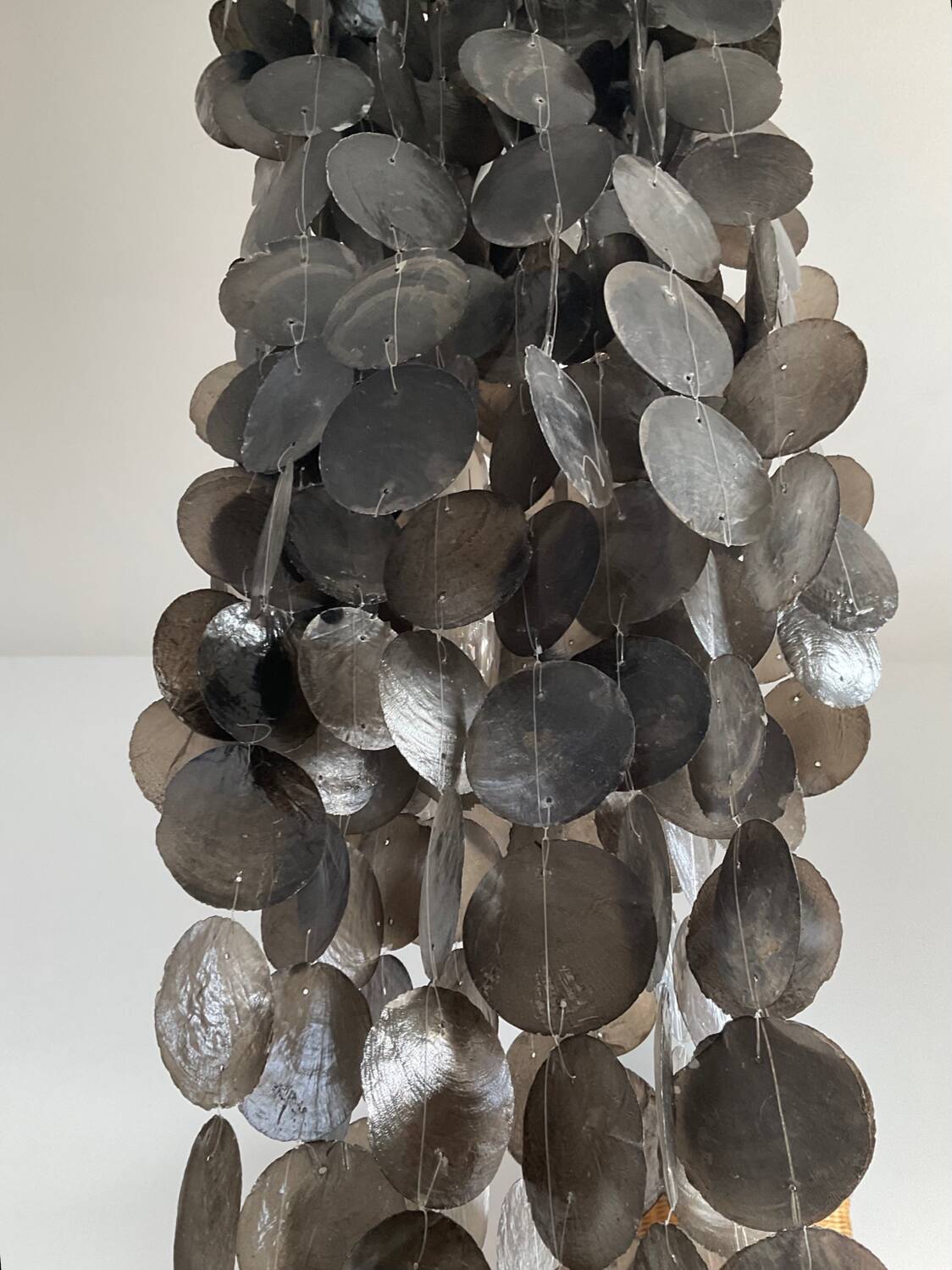 Vintage chandelier with mother-of-pearl pendants