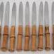 Série 24 couteaux manches bambou 1960, 12 de table + 12 entremets, dessert