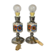 Pair of lamps style Acapulco ceramic and chromed metal