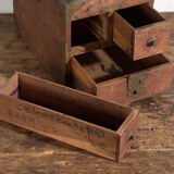 Antique Japanese box with drawers and hinged lid – Early Showa period (c. 1928)