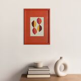 Framed abstract collage on paper signed eawy.