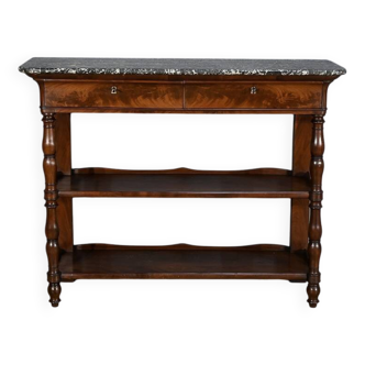 Large Burl Mahogany Property Console, Restoration Period – Early