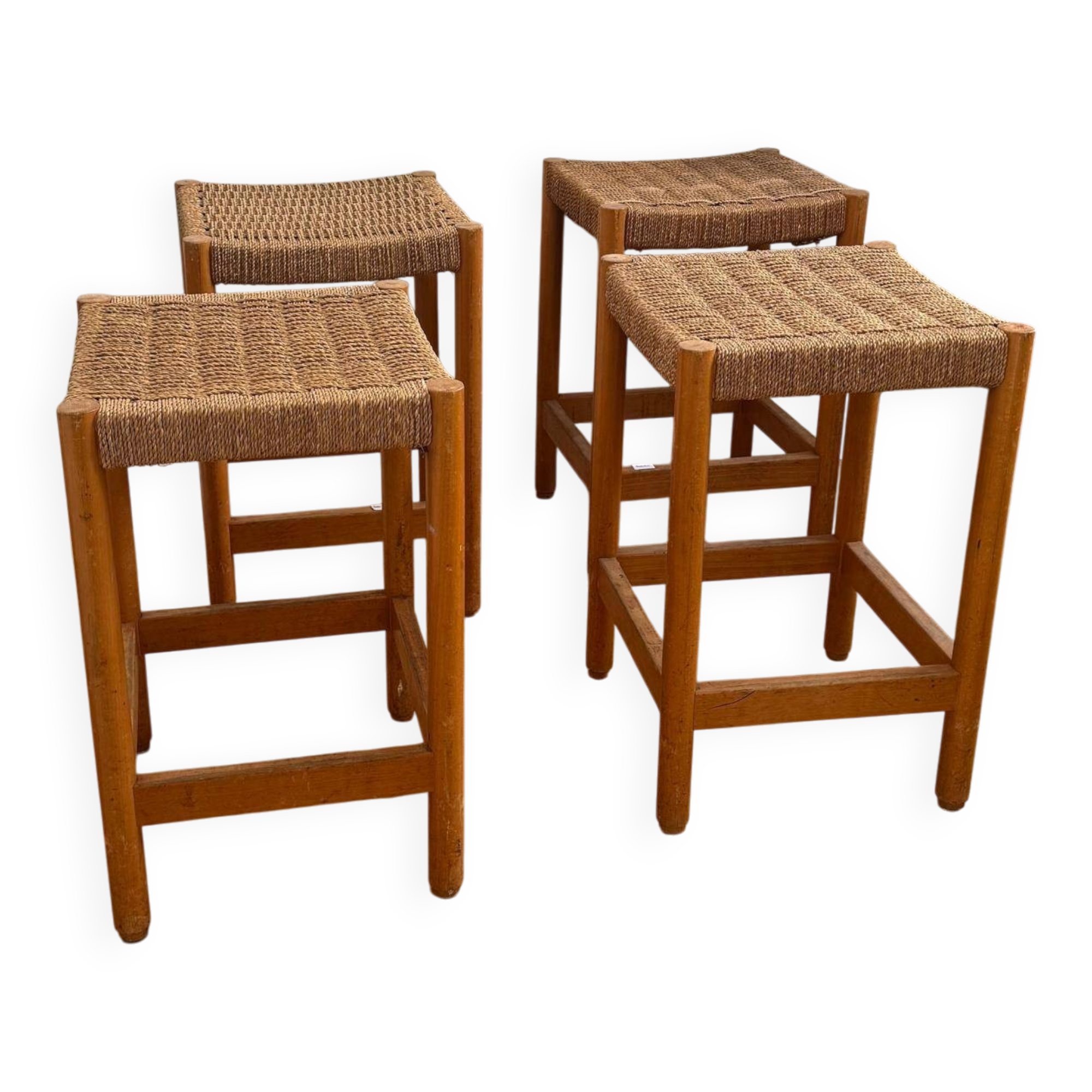 Wood and rope stools