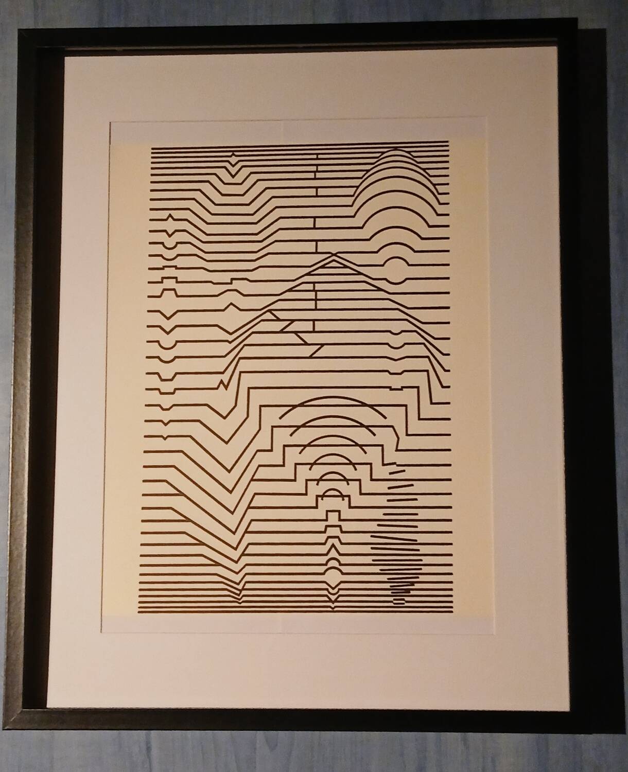 Tableau Vintage Art Optique - Victor Vasarely - Frame 40x40cm