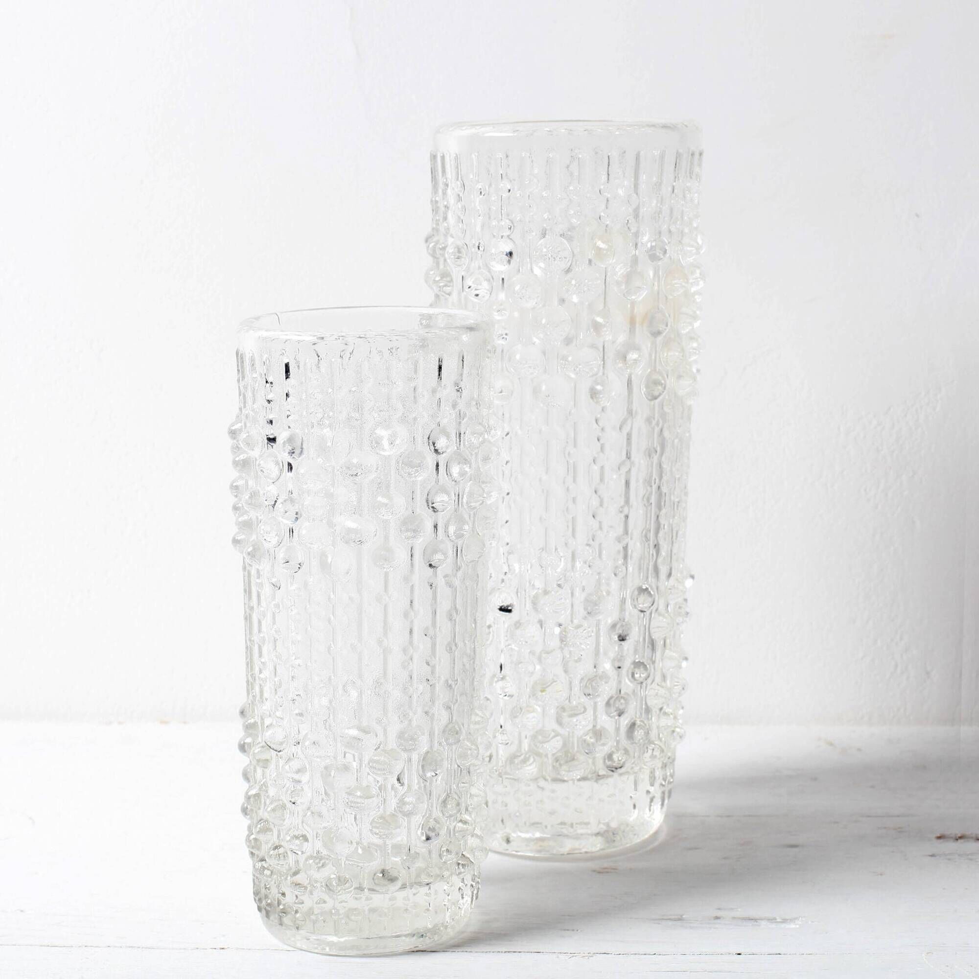 Ensemble de 2 vases en verre CandleWax par František Pečený / République tchèque / 1972