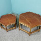 Set of 2 bamboo coffee tables