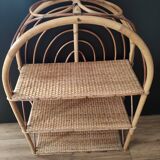 Shelf arch vintage rattan light honey 3 levels