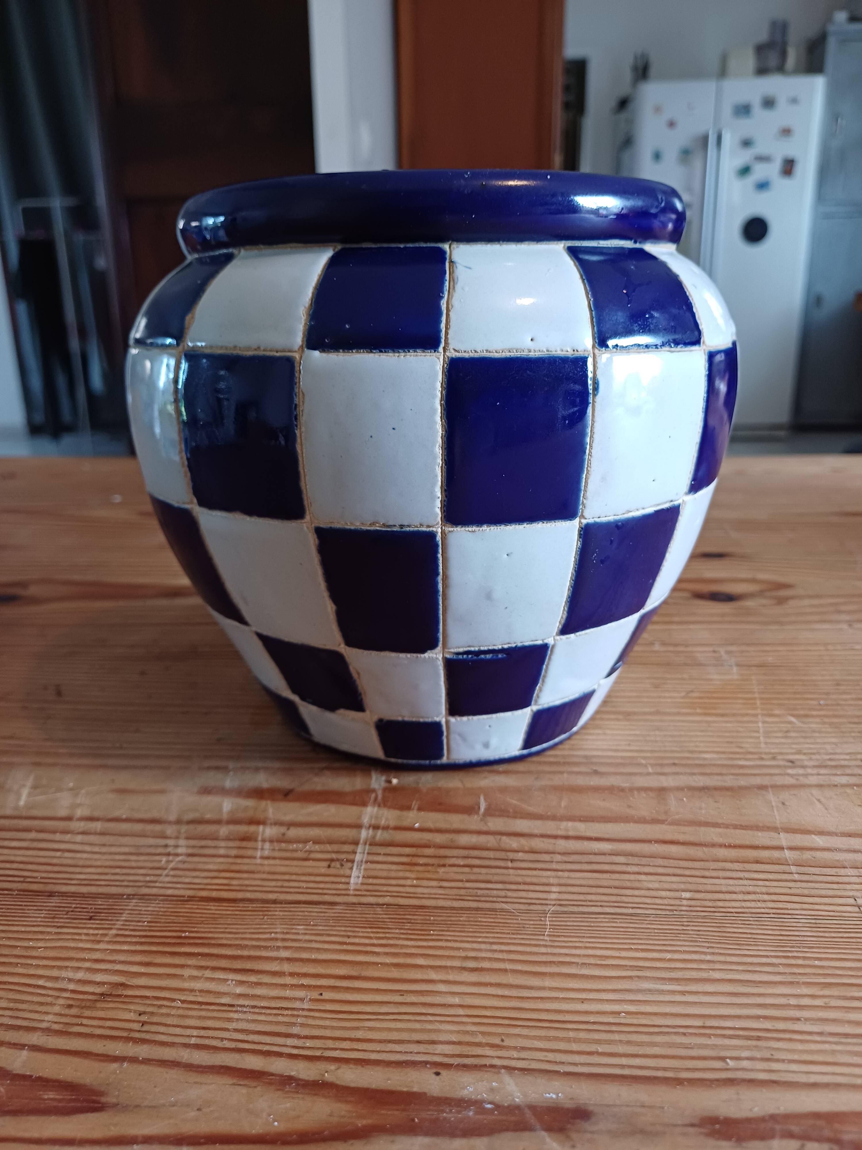 Vintage Glazed Stoneware Vase from the 60s