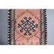 Vintage Turkish Oushak handmade wool cotton pink runner rug 81x368