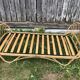 Old bed basket 1 person curved rattan 60s vintage
