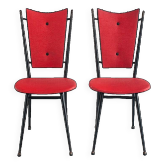 Pair of vintage chairs. Iron and eskay. France, 1960s