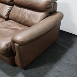 Canapé biplace vintage en cuir brun de Rolf Benz