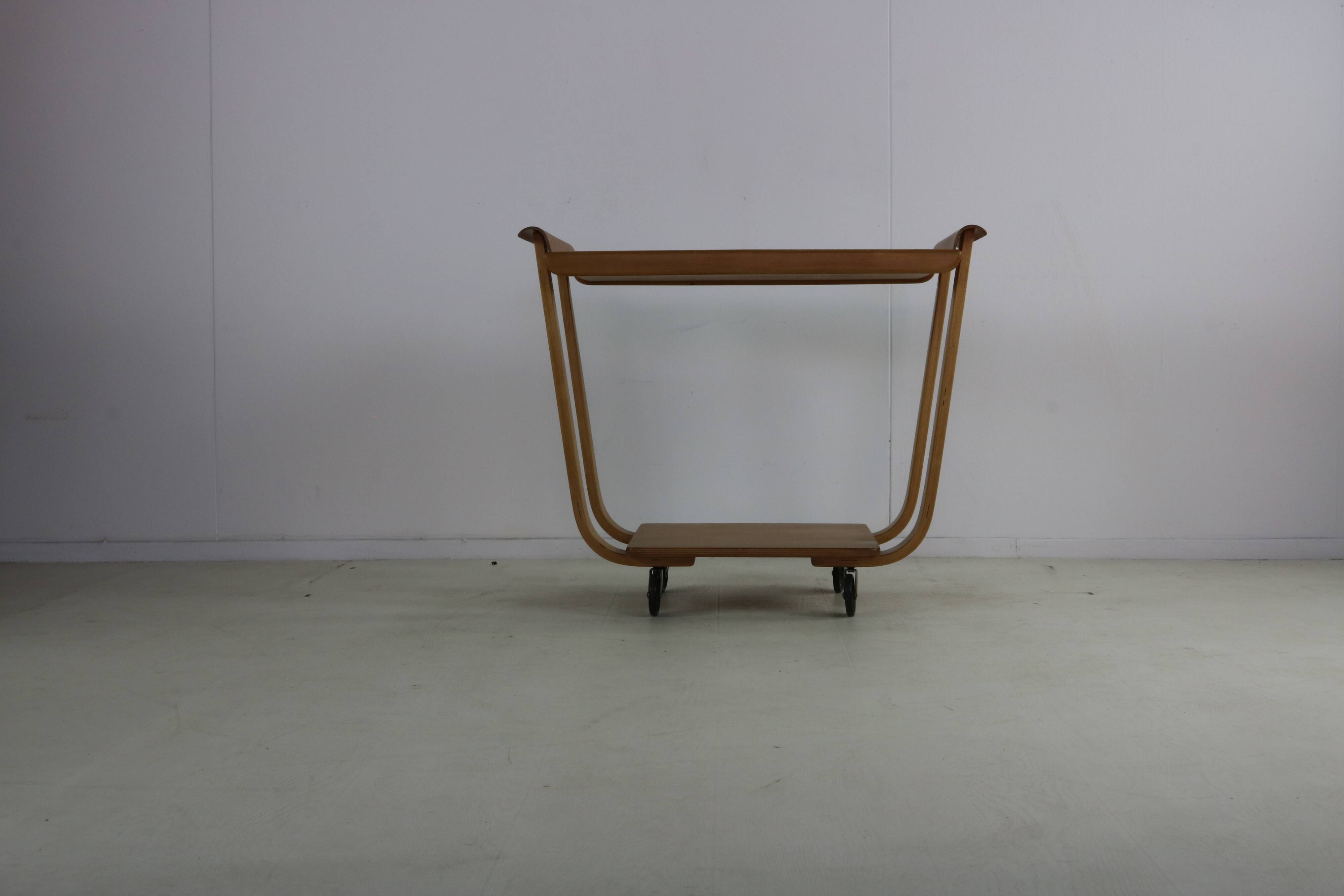 Fifties design plywood serving trolley by Cees Braakman for Pastoe