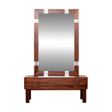 Miroir suédois du milieu du siècle avec console de coiffeuse – Ateljé Glas & Trä