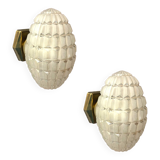 Geometrical Sandblasted Sconces Set of 2 1950’s