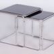 Mid-Century Nesting Tables in Chrome-Plated Steel and Glass, Czechia, 1960s, Set of 2