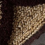 Handmade vintage bohemian jute rug, made in India, late 20th century.