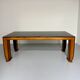 Antique wood and glass table, Art Deco Italian design, Borsani, 1940