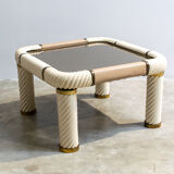 Brass and glass coffee table by Tommaso Barbi 1970'
