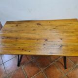 Wrought iron bistro table and fir top