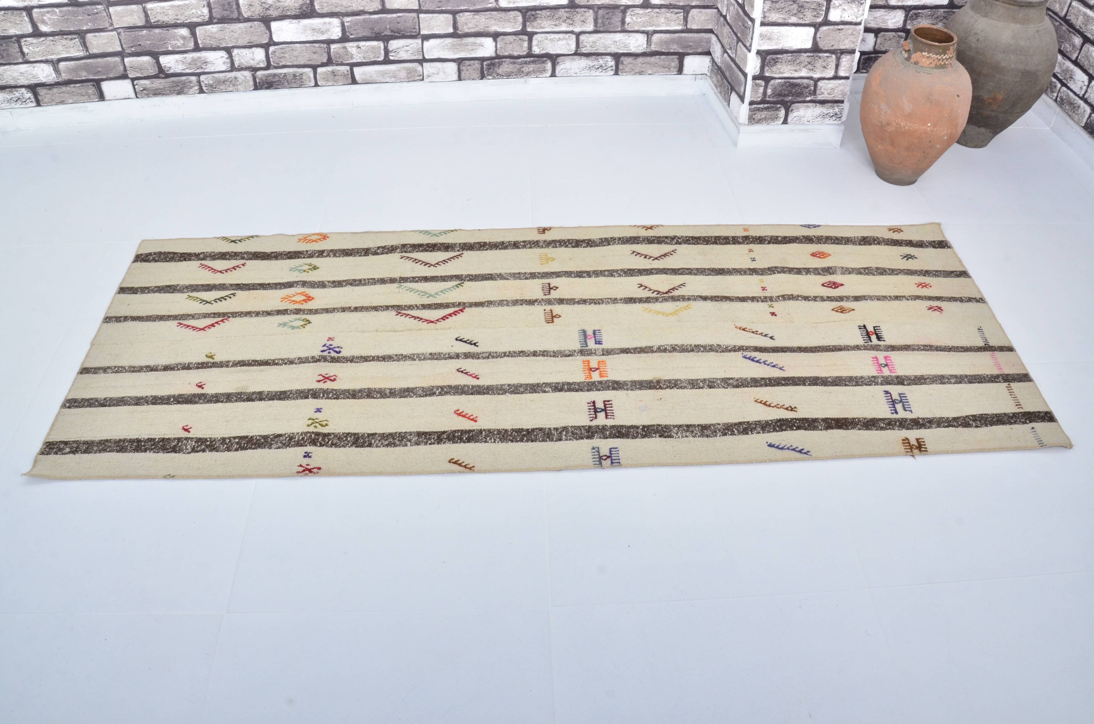 Neutral Vintage Turkish Off White Rug sku 3390
