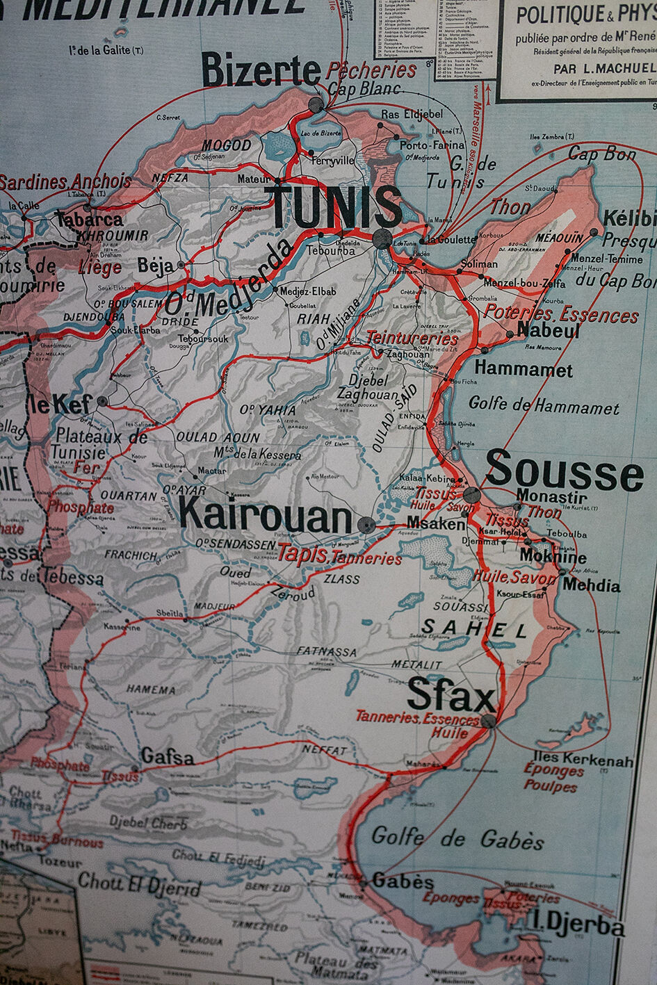 La carte de géographie Afrique Occidentale / Tunisie