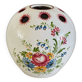 French earthenware flower vase, handmade
